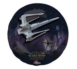 32″ STAR WARS THE FORCE AWAKENS FIGHTER SHIP - 32″ STAR WARS THE FORCE AWAKENS FIGHTER SHIPS SUPERSHAPE MYLAR BALLOON  T features the T-70 X-Wing and SF Tie Fighter 