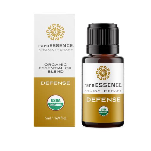 Organic Defense Essential Oil Blend - rareESSENCE aromatherapy essential oil with a citrus and eucalyptus aroma
