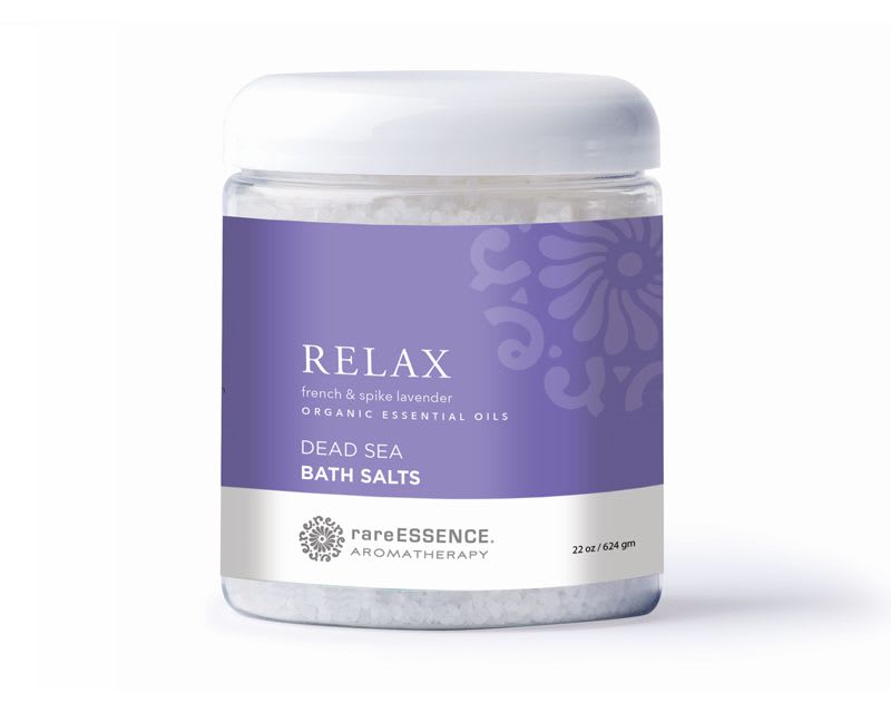 Organic rare ESSENCE aromatherapy bathsalts, Relax. - Dead Sea aromatherapy bathsalts infused with French and Spiked Lavender