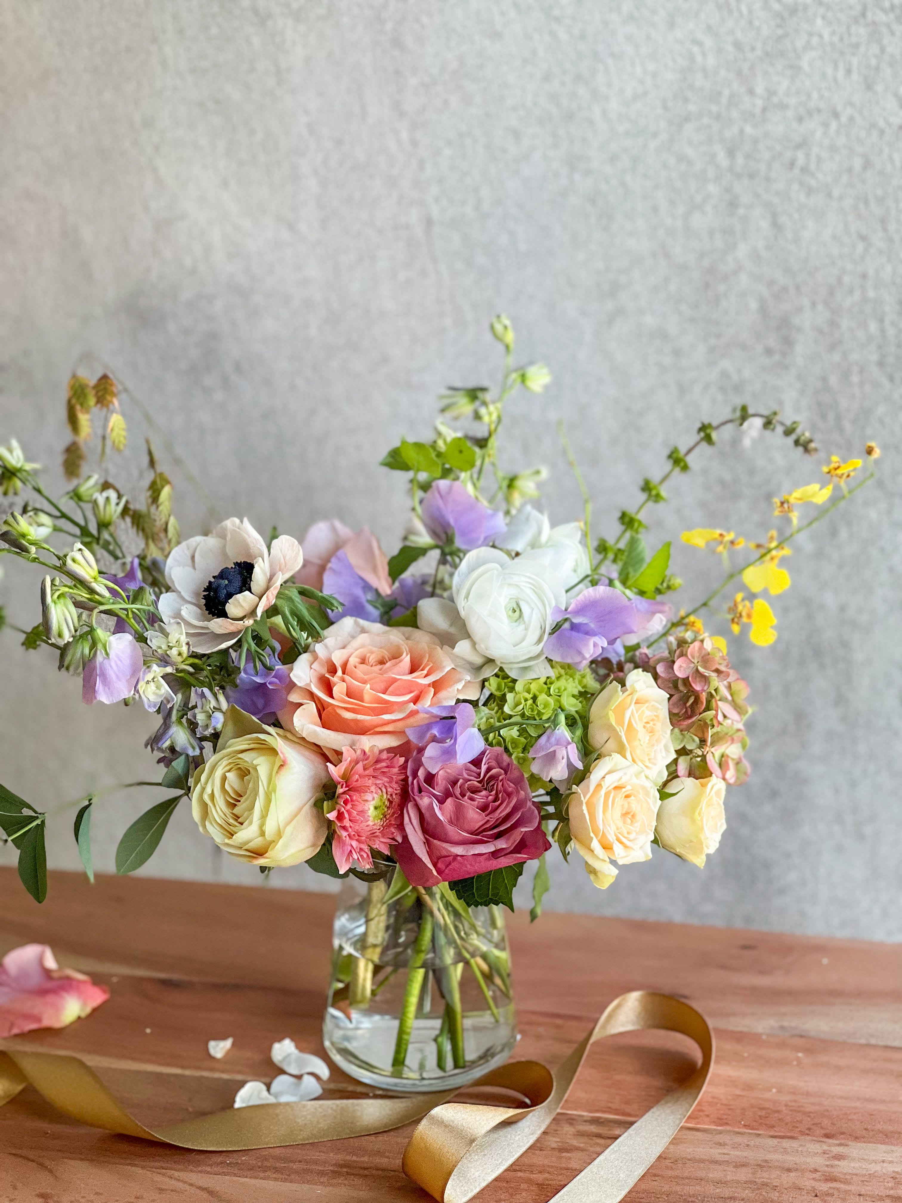 Spring Petite (Designer's Choice) - A petite arrangement in a spring color palette, designer's choice. 