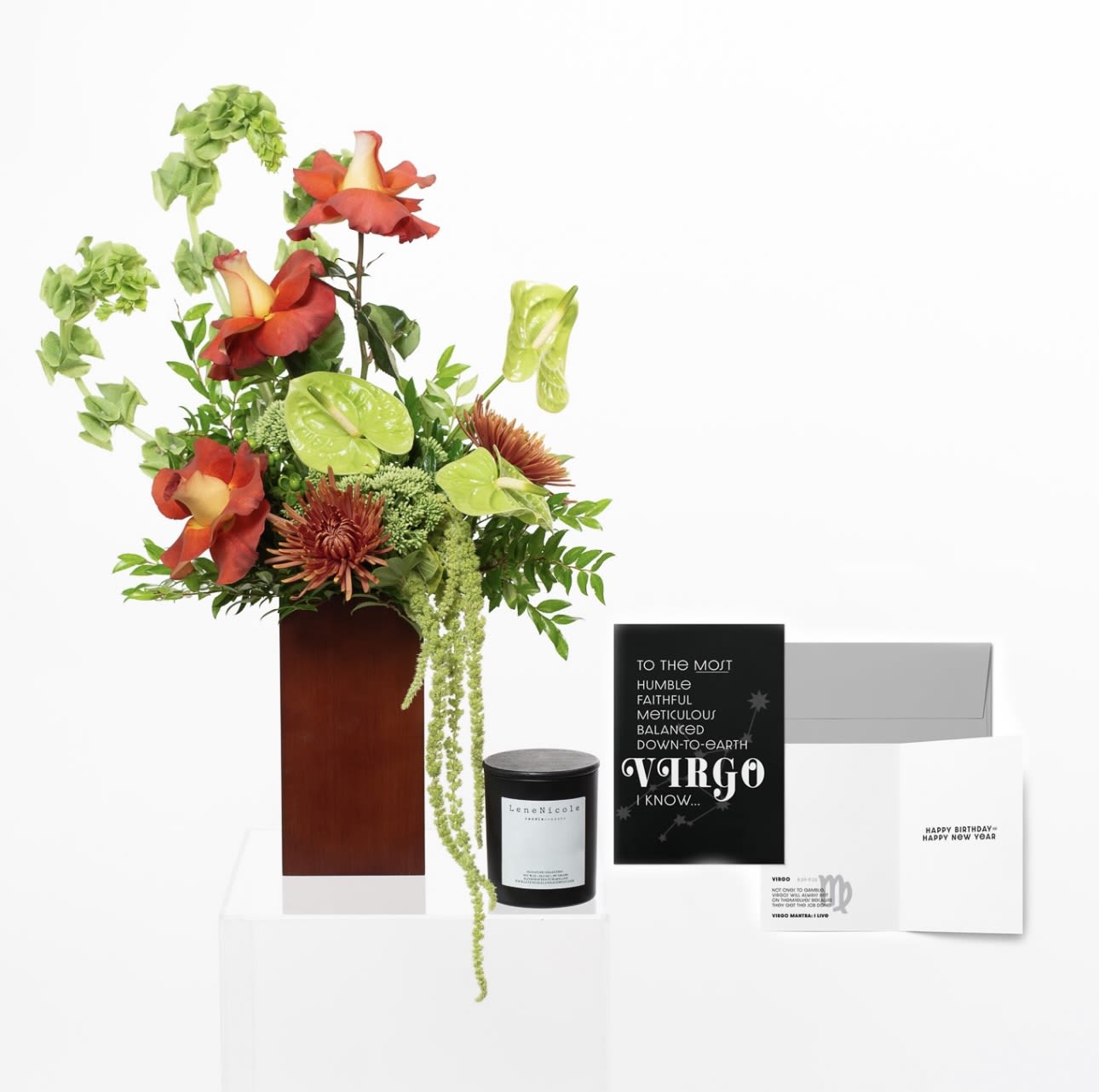 Virgo - It’s officially Virgo season! Get your Virgo zodiac package now! Each zodiac package comes with a zodiac themed birthday card from Around the Way Parchment and Candle from Lene Nicole Candle Company Classic, natural brown and green keep Virgo grounded and focused on continuous growth. Brown represents stability, and supports the careful and methodical approach the Virgin takes to life. In nature green is the color of growth, and strengthens Virgo’s lifelong plight toward self-improvement.
