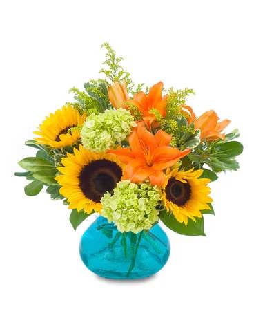 Beautiful Day - Sending this bright color combination of fresh flowers is like sending a beautiful day!