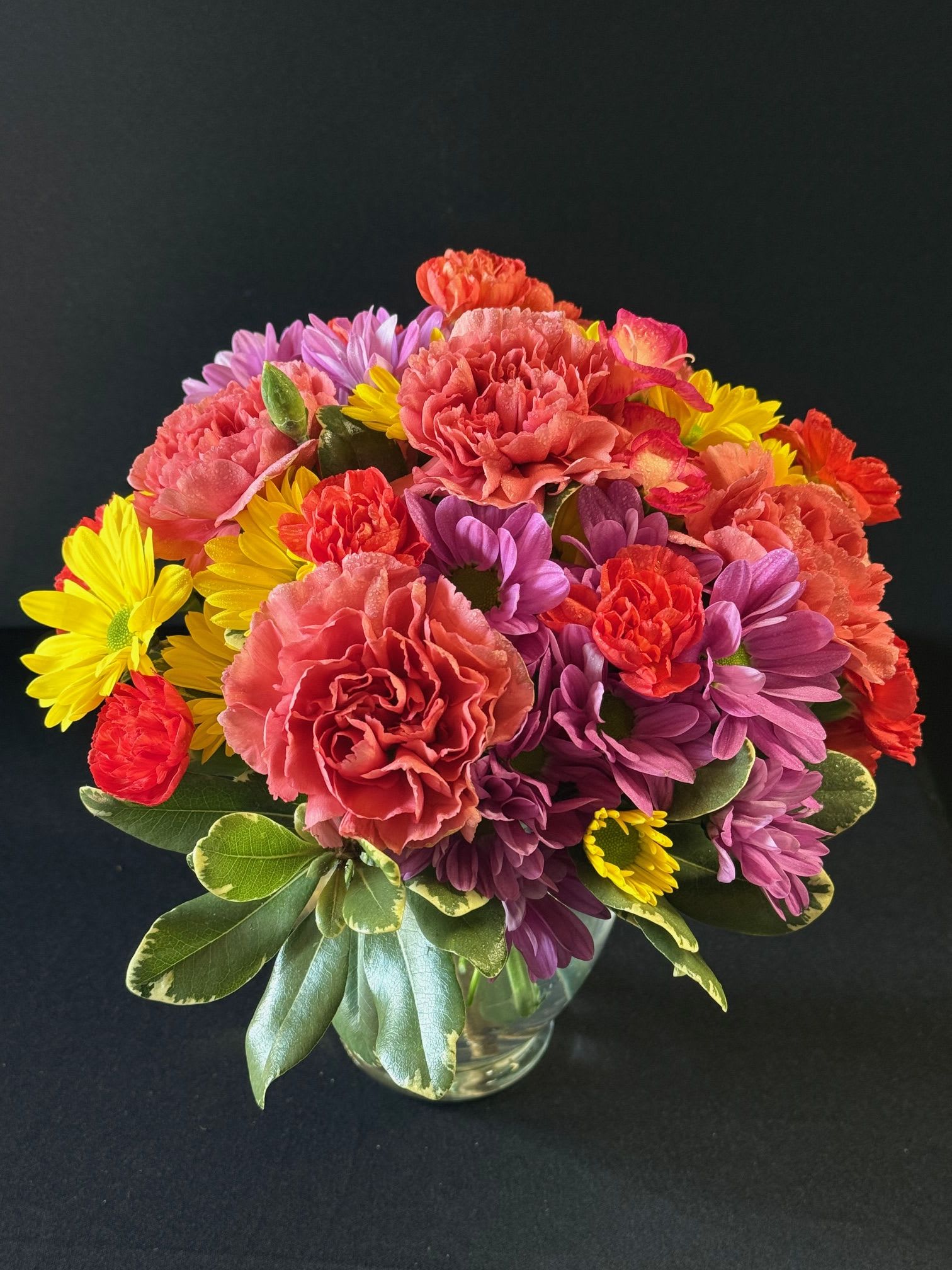 Small Daisies With Carnations Designer's Choice - A small arrangement with carnations and daisies