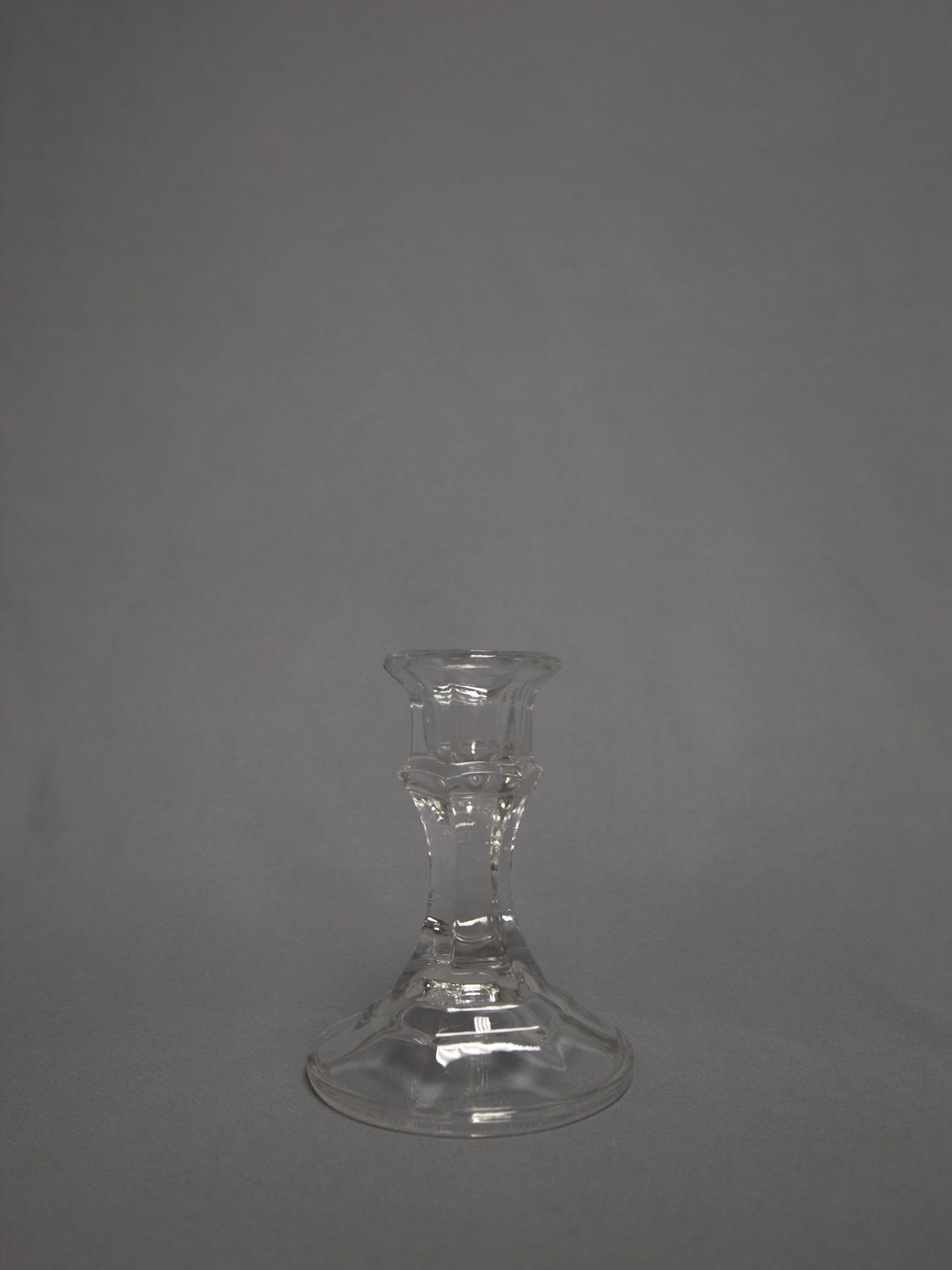 3.5" Ornate Glass Candlestick - 3.5" Ornate Glass Candlestick