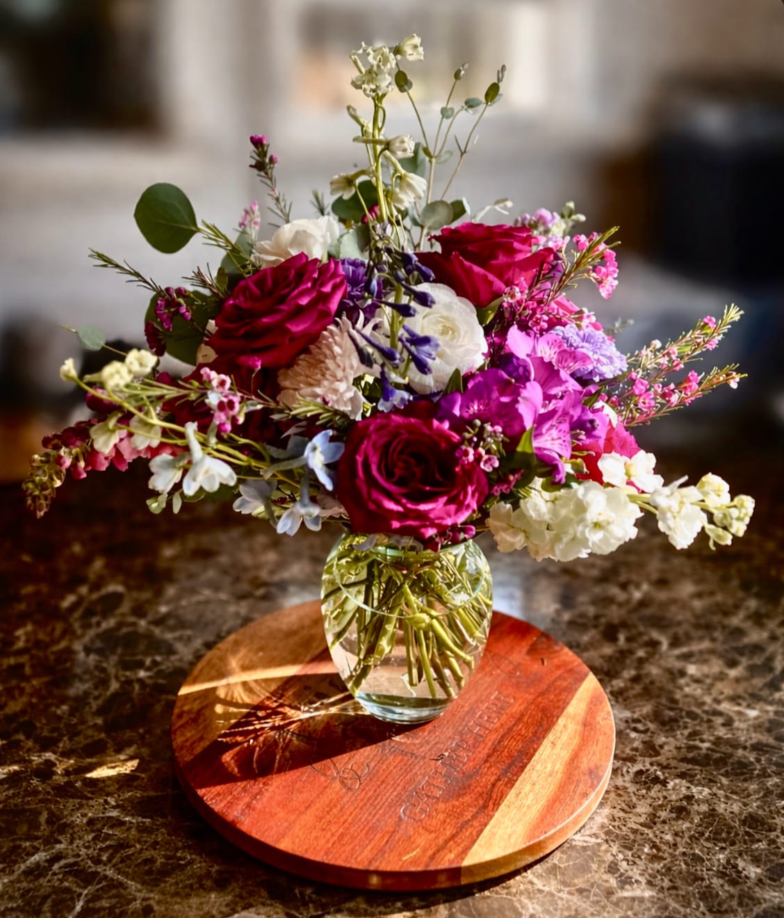 The Present - Whether it’s a birthday, a heartfelt thank-you, or simply a gesture of love, The Present delivers beauty with intention. Its balanced palette and elegant styling make it versatile—perfect for brightening a home, honoring a meaningful occasion, or surprising someone just because