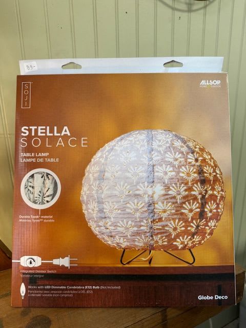 Table Lamp - -table lamp -durable tyvek -while supplies last -will ship - call store to set up 