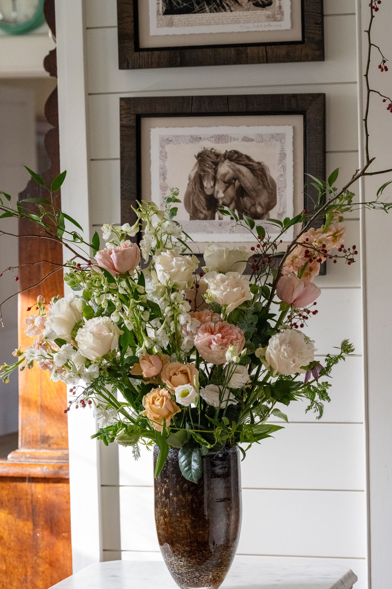 Custom Design  - For special celebrations, bring us your vase and we will create a stunning display of seasonal florals in your desired color palette.  This service requires several days notice in advance.