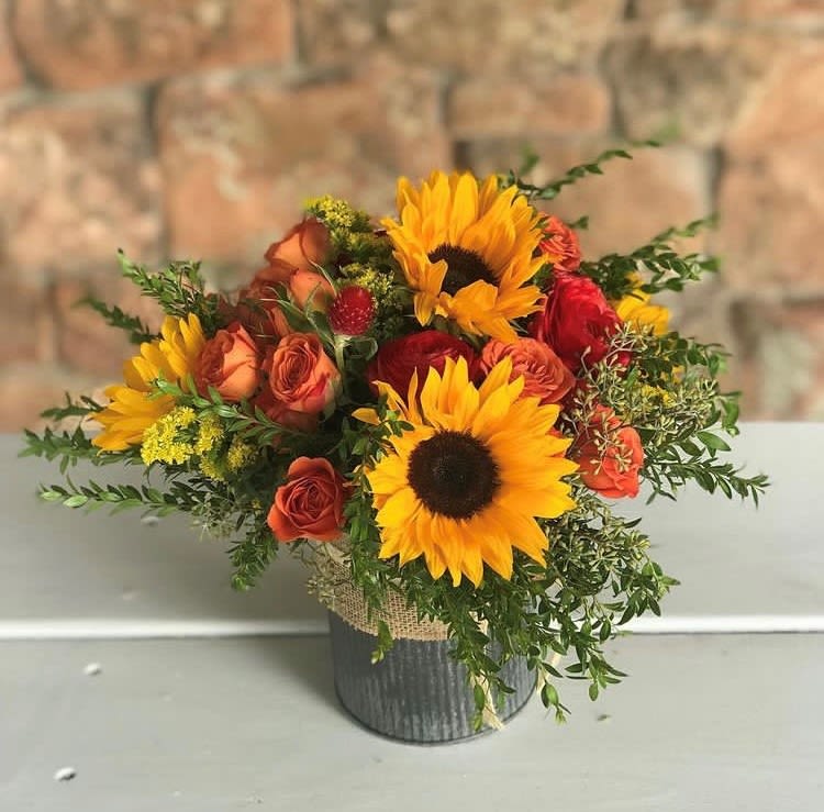 Everyday 2 - Rustic fall sunflower arrangement