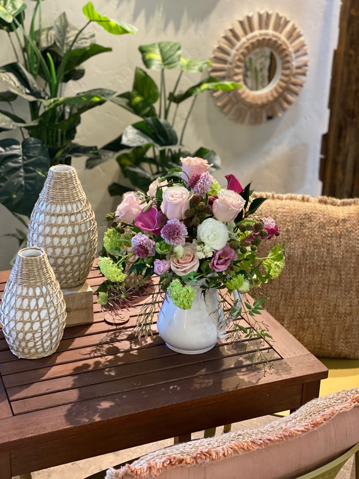 Everyday 9 - Spring roses and viburnum arrangement