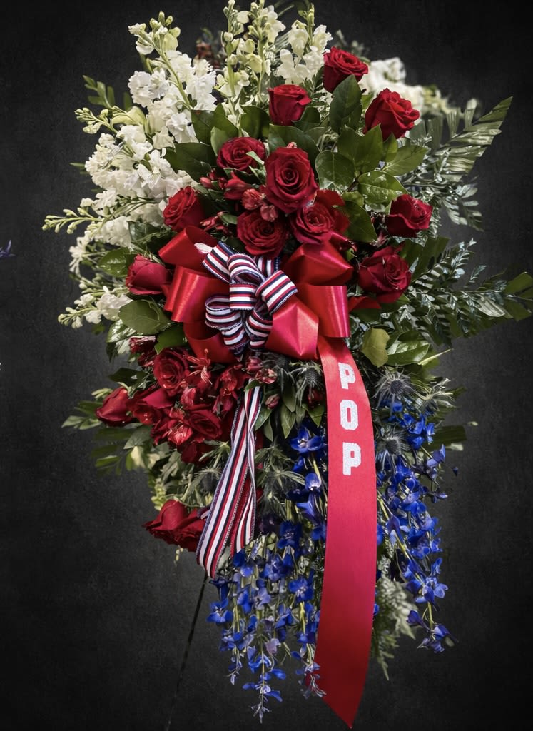 America Spray - Red, White and Blue deluxe spray with ribbon.