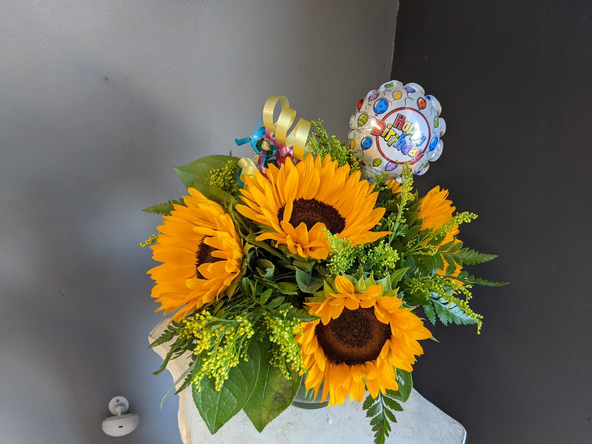 Sunshine Birthday - Sunflower Sunshine arrangement with birthday inclusions