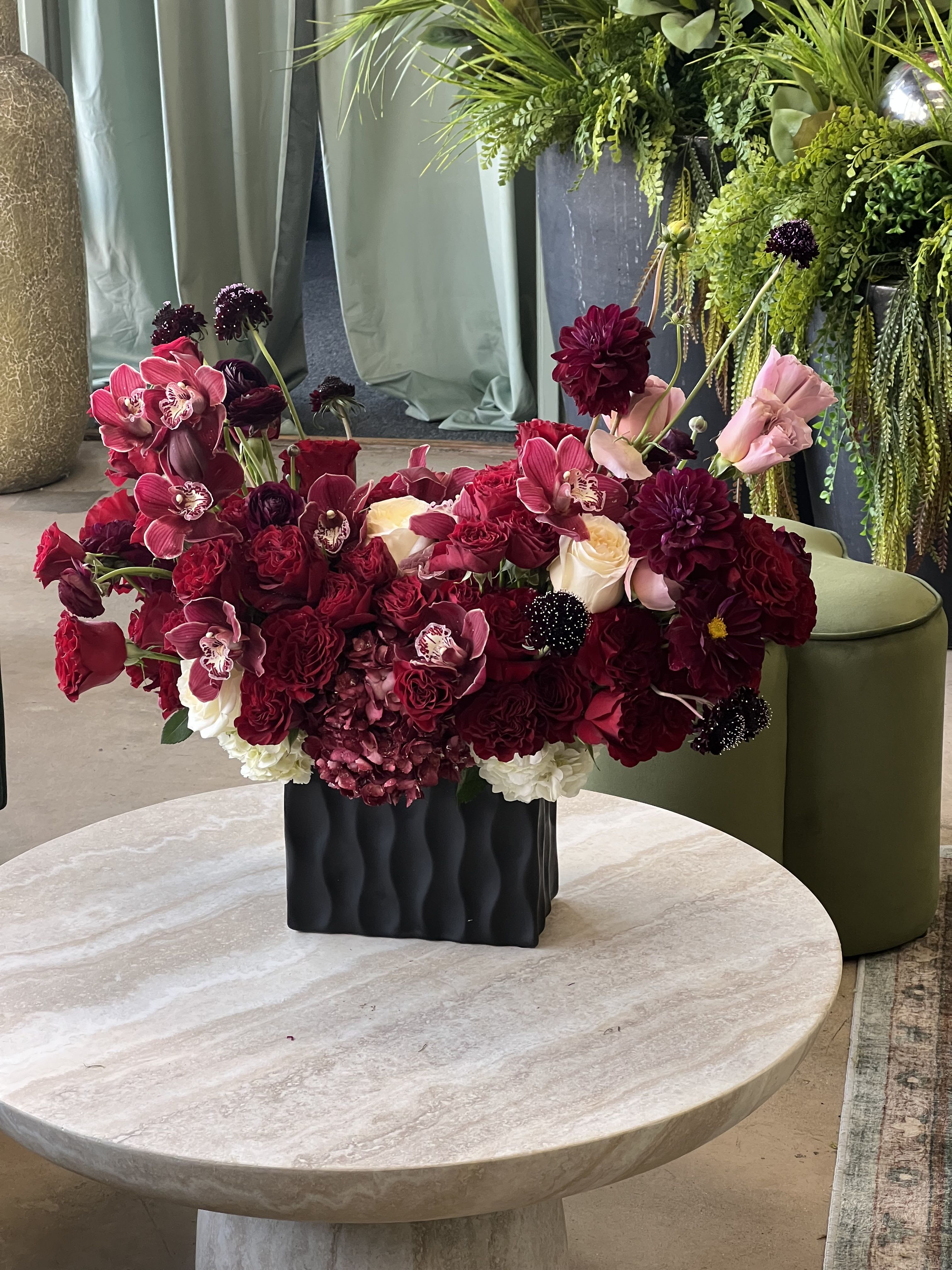 Velvet pave - mix pink flowers 