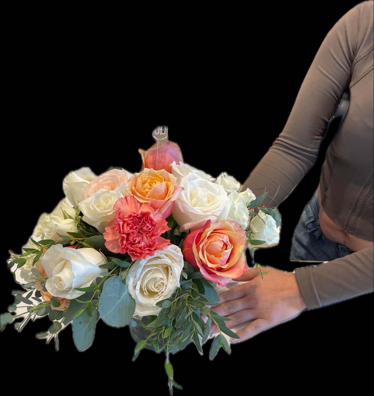 Peach and white roses - Peach and white roses