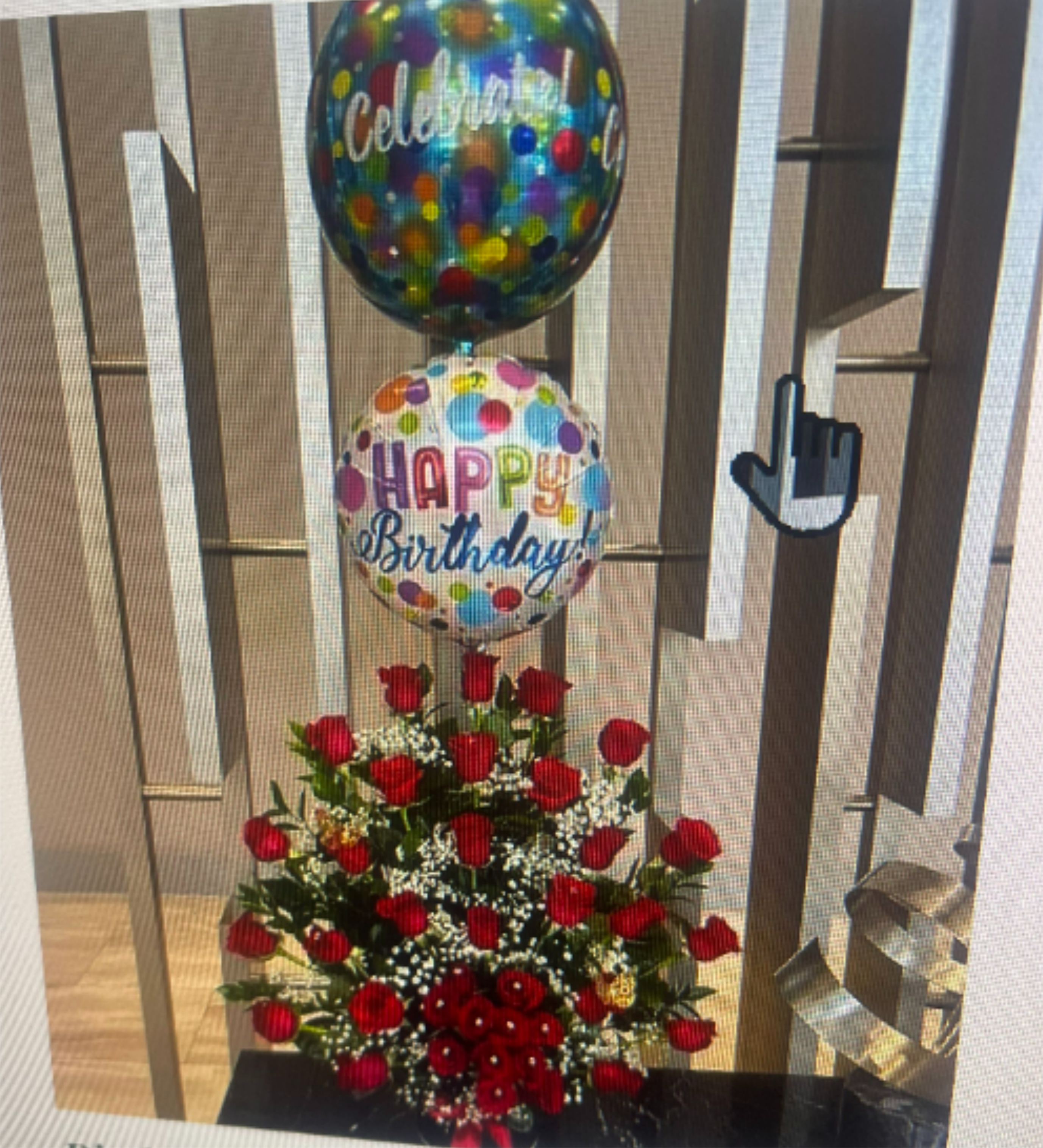 Rose arrangement - 36 long-stem red roses plus 2 mylar balloons for the perfect occasion (balloons will be custom to occasion requested ie: birthday, anniversary, etc)