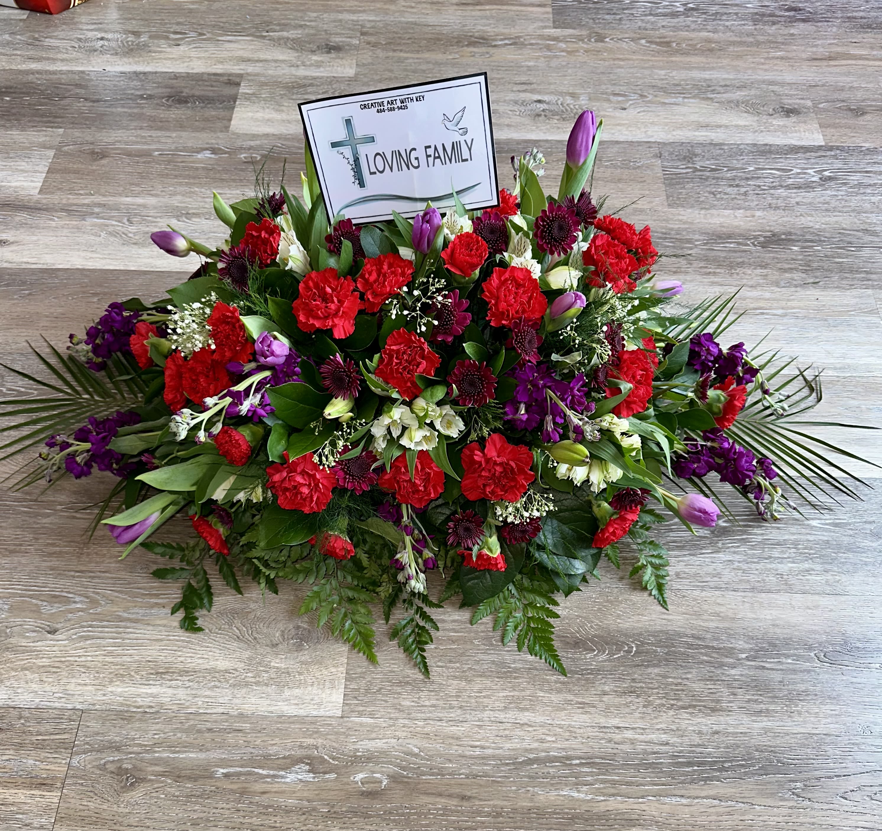 CASKET IN PURPLE AND RED COLOR - CASKET IN PURPLE AND RED COLOR