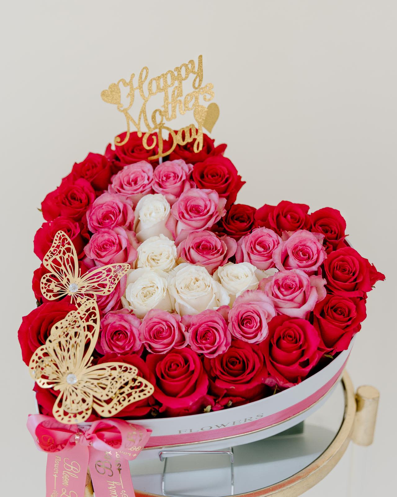 Multi Color Fancy Heart for  - Nothing's sweeter than the pretties  Multi Color Fancy Heart Our Luxury white heart box with mix of 3 dozen roses, butterfly   