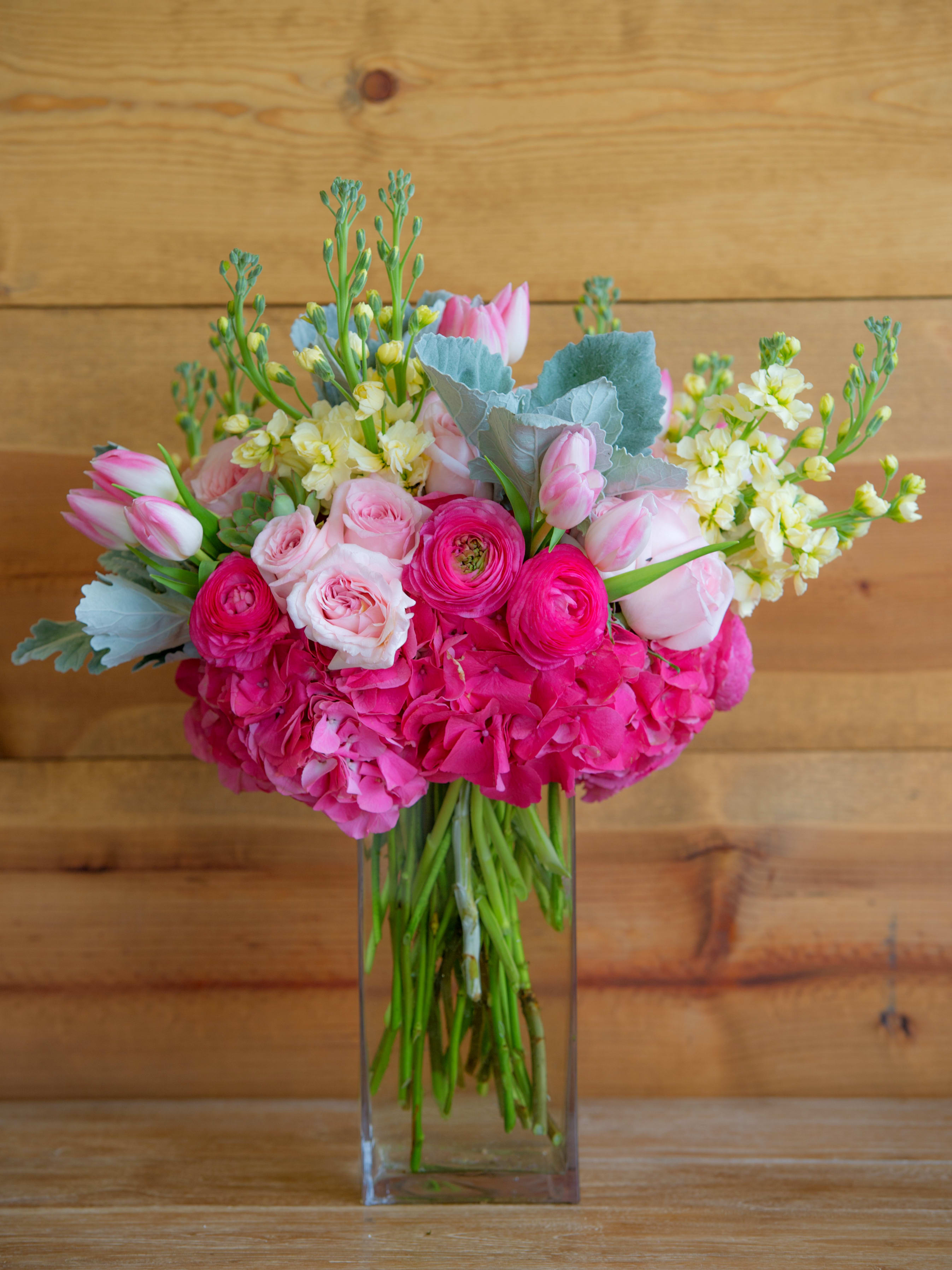 Sentimental Blush - A mixed bouquet filled with the seasons blooms. Arrangement may vary depending on flower availability. 
