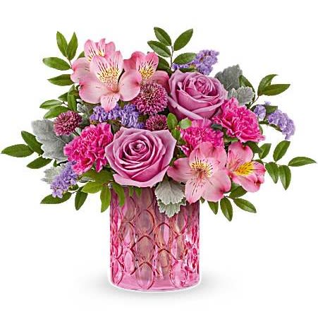 Teleflora's Pink Rhapsody - Celebrate her in style with Teleflora's Pink Rhapsody Bouquet, a vibrant mix of pink and lavender blooms beautifully arranged in Teleflora's Pink Rhapsody Vase. This stunning Mother's Day gift adds bold color and lasting charm to any space.
