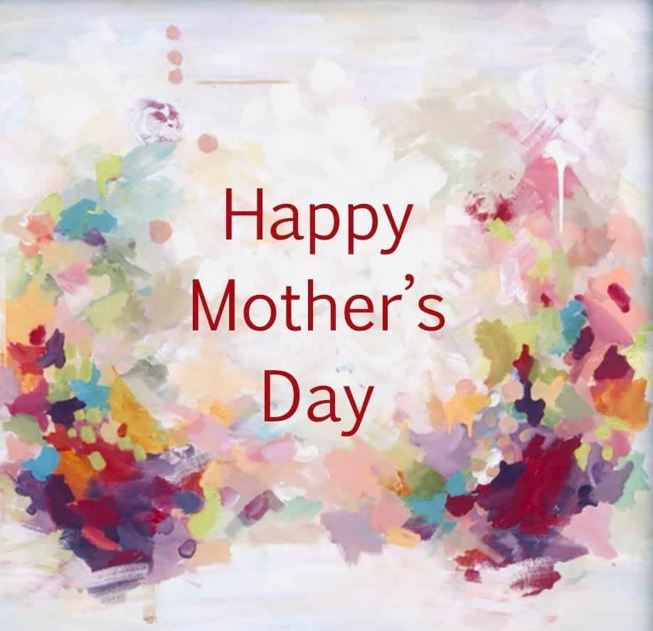 Happy Mother’s Day message on a colorful abstract floral-style background