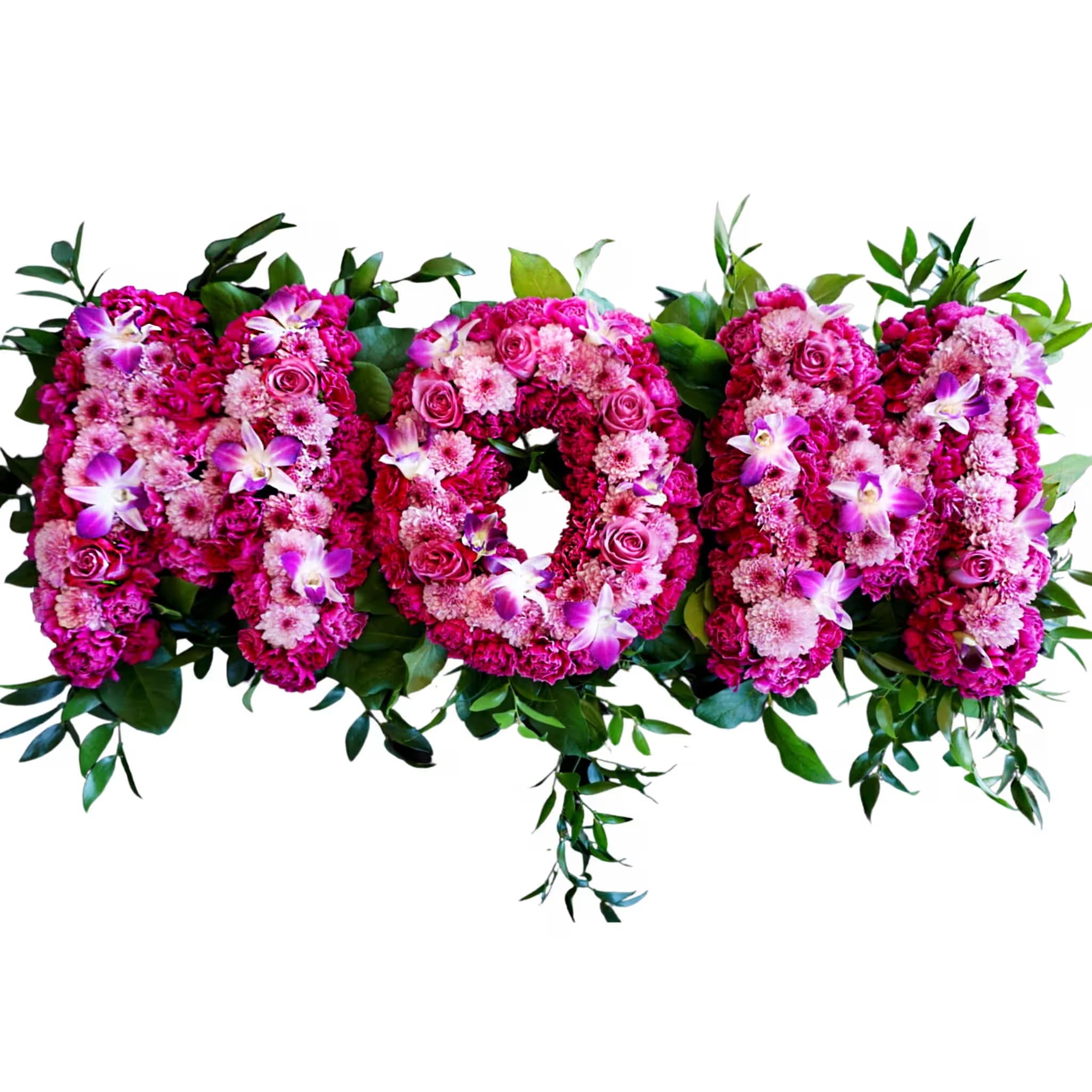 Custom Mom Standing Spray - A bold floral tribute that spells out MOM in large, block letters, designed to make the person you're honoring feel seen and celebrated. Perfect for Mother's Day, a birthday, or a memorial service, this standing spray presents a festive, dignified statement that reads clearly from across the room and carries a message of love and appreciation.  This arrangement is a meaningful way to honor a mother or maternal figure-whether you're celebrating her life, marking a special milestone, or saying thank you. Sized to be a focal point at ceremonies or family gatherings; standard care is minimal since it's built as a standing spray-please contact us with any personalization requests or delivery details to ensure it arrives exactly as intended.