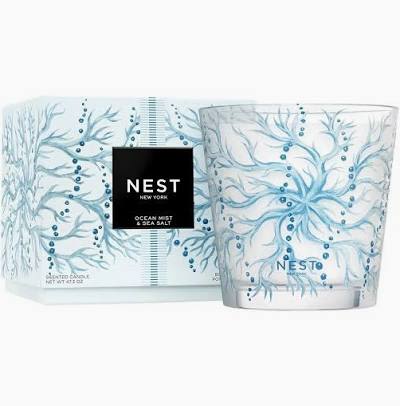Three Wick Nest Candle - Ocean Mist and Sea Salt  - This 21.1oz Nest Classic Candle is cruelty free &amp; vegan, has over a 75 hour burn time, is housed in a reusable glass holder, and is formulated so the candle burns cleanly and evenly. Tax free. Same-day hand delivery.  Discover the art of giving at Petals, Wilmington, Delaware’s destination for luxury gifts and home décor. Our curated collection features beautifully crafted items for every occasion — birthdays, weddings, anniversaries, holidays, and life’s special celebrations. At Petals, we believe every gift should tell a story. From hand-poured candles and elegant keepsakes to stylish home accents, gourmet treats, and floral-inspired décor, our selection combines timeless charm with modern sophistication. Each piece is chosen with care to reflect the quality, creativity, and personal touch our Wilmington customers love.  Same-day delivery available throughout Wilmington and nearby areas including Greenville, Hockessin, Newark, and the Brandywine Valley Whether you’re looking for a thoughtful hostess gift, a luxury home accent, or something simply beautiful to brighten someone’s day, Petals offers fine gifts and personalized service that make every occasion memorable.  Visit our Wilmington boutique or shop online today — and see why Petals is Delaware’s trusted name for fine gifts and inspired giving.