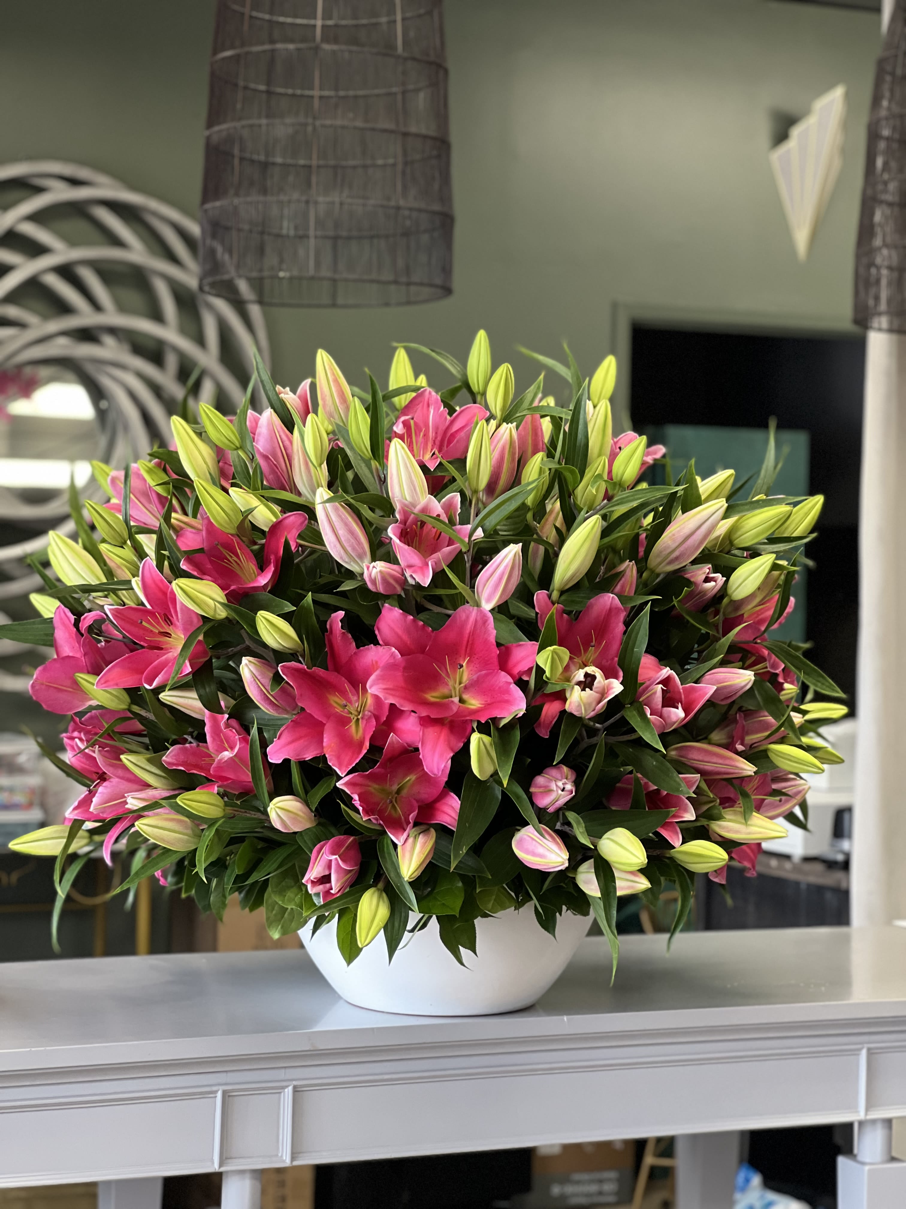 Delirious - A beautiful bowl of pink Lilies