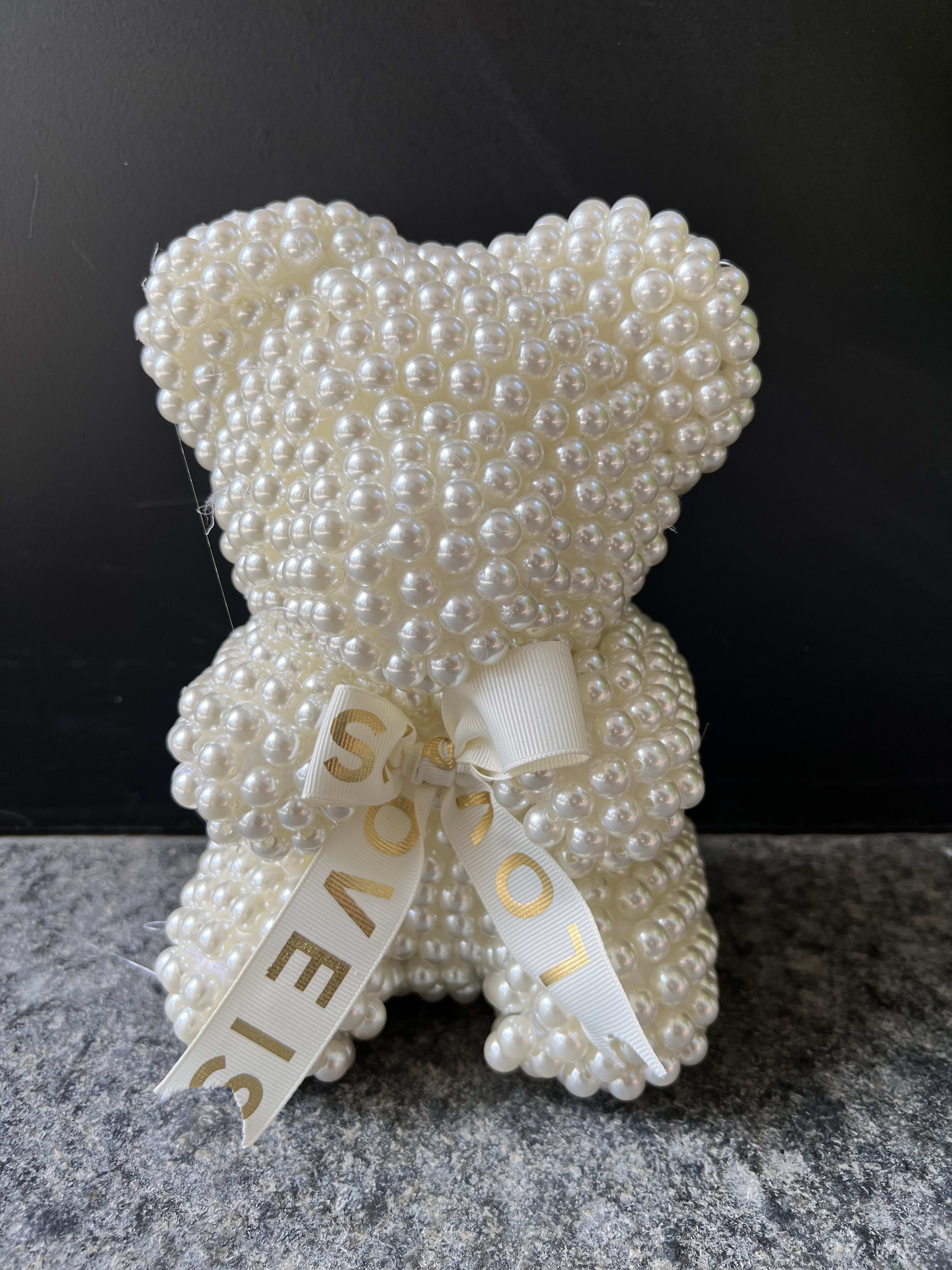 Luxury Pearl Bear - The pear luxuriously Beautiful bear made all from pears. size 10"'  tall