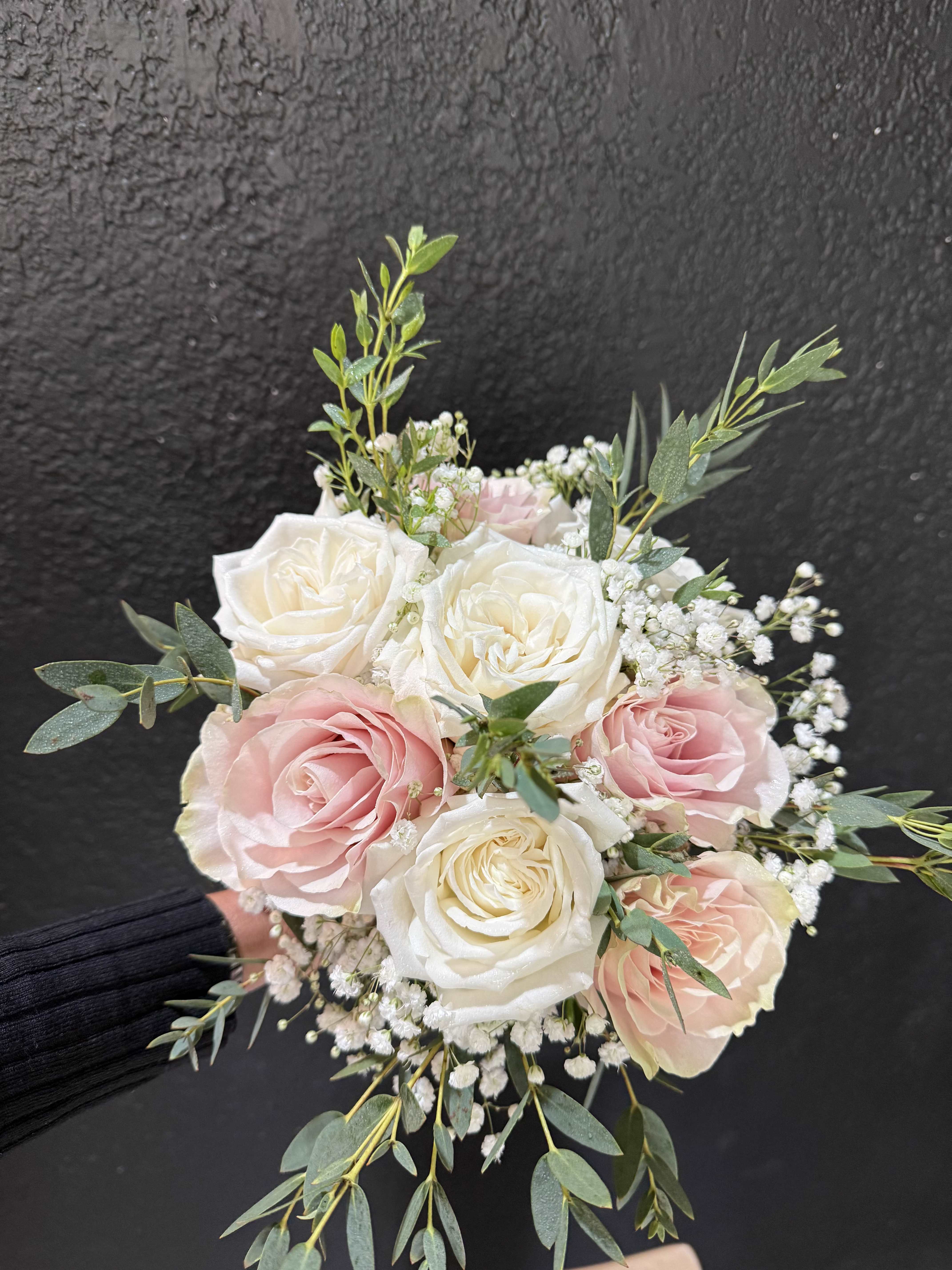 Blush Garden Bridesmaid Bouquet - A calming mix of blush pinks, and white florals. Light, elegant, and timeless.