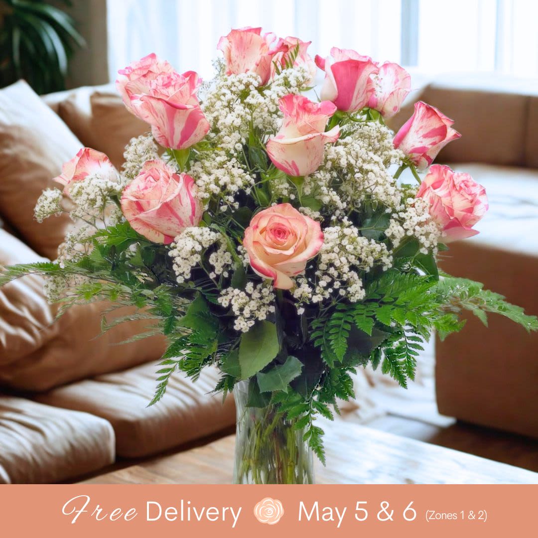 Majik Times Masterpiece (Watanabe Exclusive) - Step away from the ordinary this holiday season with our Holiday Marble Rose Arrangement, designed for those who appreciate something truly unique!  Features premium specialty roses with a stunning natural marble look, blending elegance and artistry in every petal.  A perfect choice for someone who wants to make a bold, sophisticated statement during the holidays.  Sure to impress with its exceptional beauty and distinctive charm, making it a memorable gift or décor piece.  This amazing new variety is the ideal option for adding a touch of uniqueness and luxury to the holiday season. Perfect for someone who loves to stand out! 