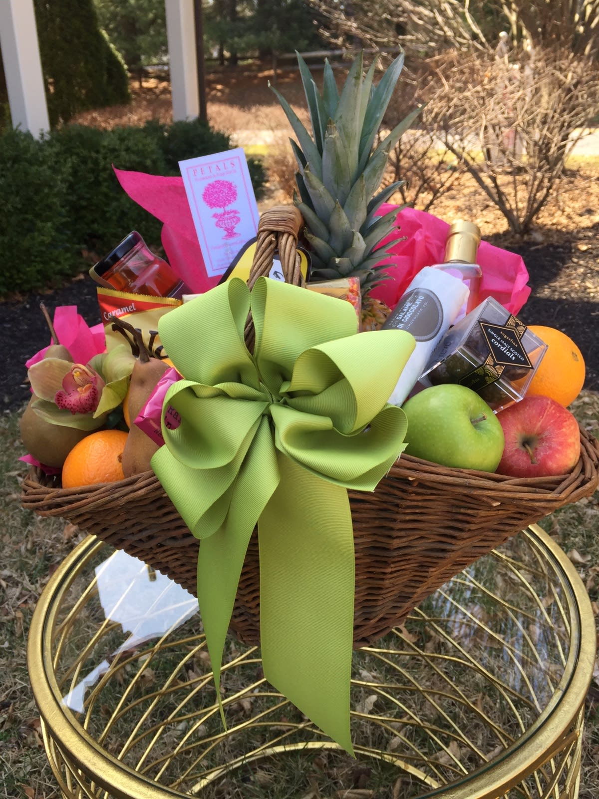 Fruit Basket - Fresh Fruit Basket | Wilmington, Delaware Florist Delight someone special with our beautifully crafted Fresh Fruit Basket, created by your trusted local florist in Wilmington, Delaware. This gourmet gift basket features a delicious assortment of fresh seasonal fruit, all artfully arranged in a lovely keepsake basket. Perfect for sharing, this thoughtful gift brings together freshness, flavor, and presentation in one unforgettable design. Ideal for get-well wishes, thank-you gifts, corporate gifting, sympathy gestures, or celebrations.  Each basket is carefully assembled with high-quality ingredients and available for local hand delivery in Wilmington DE, and surrounding areas including Newark, Kennett Square and Chadds Ford, PA. Making it a convenient and meaningful way to show you care. Tax free. Same day hand delivery. 
