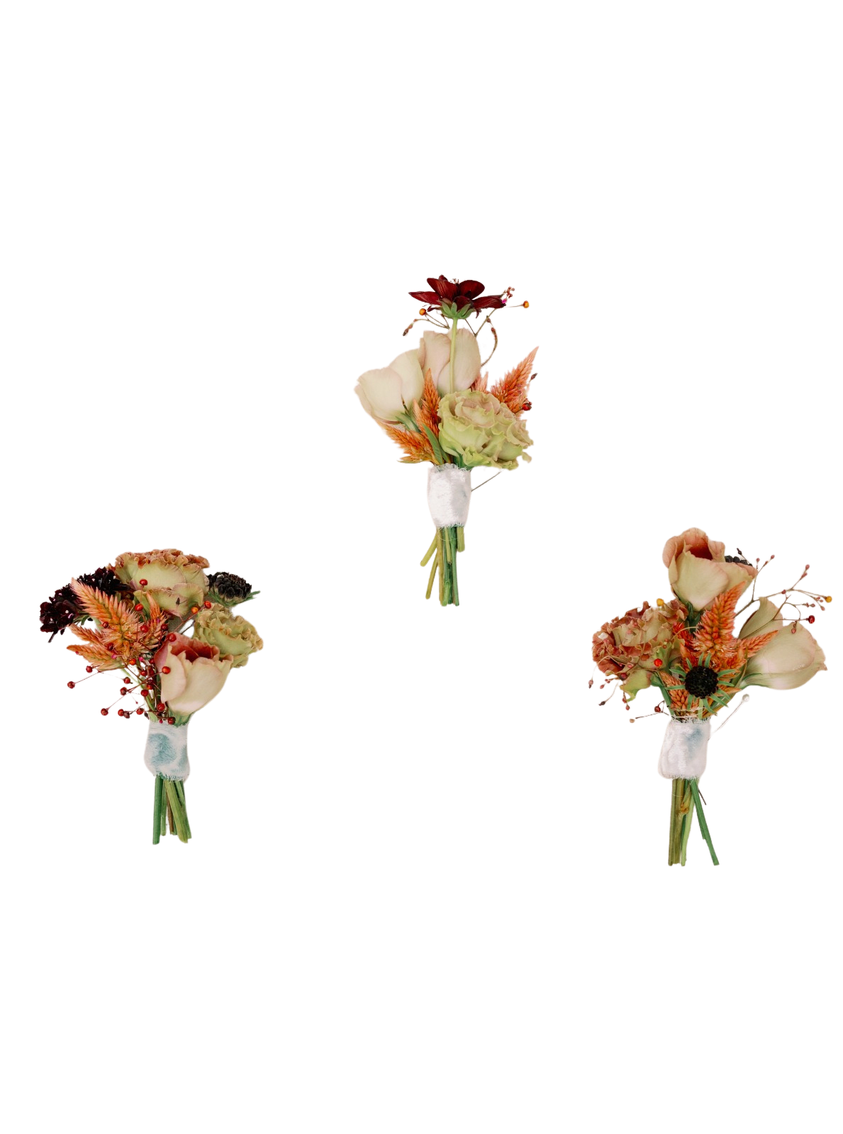 Golden Ember Boutonnière Collection - Full, statement boutonnière with premium blooms, unique elements, and detailed finishing for a standout look.