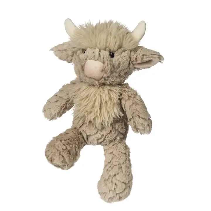 Putty Nursery Highland Cow - Soft toy cow: Putty Highland Cow is a sweet friend with super soft, etched and fluffy tan fabrics; great for little ones to sink their fingers into  • Measures 11 inches: Cow has embroidered eyes for total softness, stuffed horns, and iconic Highland cow look in textured fabric—ideal for sensory exploration  • Machine washable: Care for by washing in cold water on gentle cycle, air dry; soft toy made to strict quality standards to meet or exceed US safety requirements  • Sophisticated colors, luscious fabrics: Combine with more friends from the Putty family, a collection of premium soft toys designed in hues for the modern nursery  • Huggable gifts: Mary Meyer toys for babies and toddlers make great gifts for a baby shower, birthday, or for anytime as a buddy for a child or grandchild