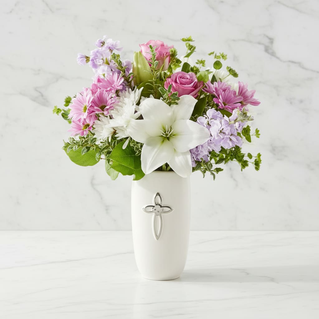 Sacred Space Bouquet - Offer a gentle reminder that you are thinking of them during life's hardships with an arrangement of lavender and white stems.