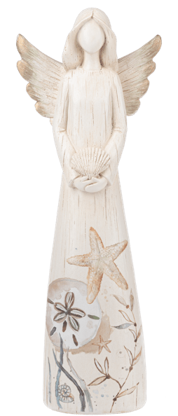 Coastal Angel  - This beautiful coastal resin angel standing just over 12 in tall. will make you feel like you're at the shore. 