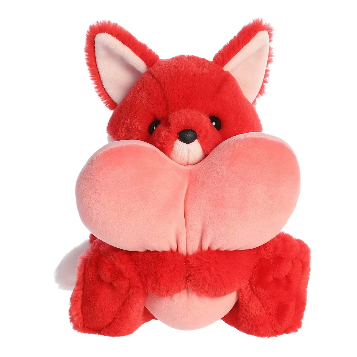 Plush- Felicity Fox 10" - An adorable red plush fox hugging a pink heart. Super soft and perfect for gifting or a adding a cute touch to any space. 