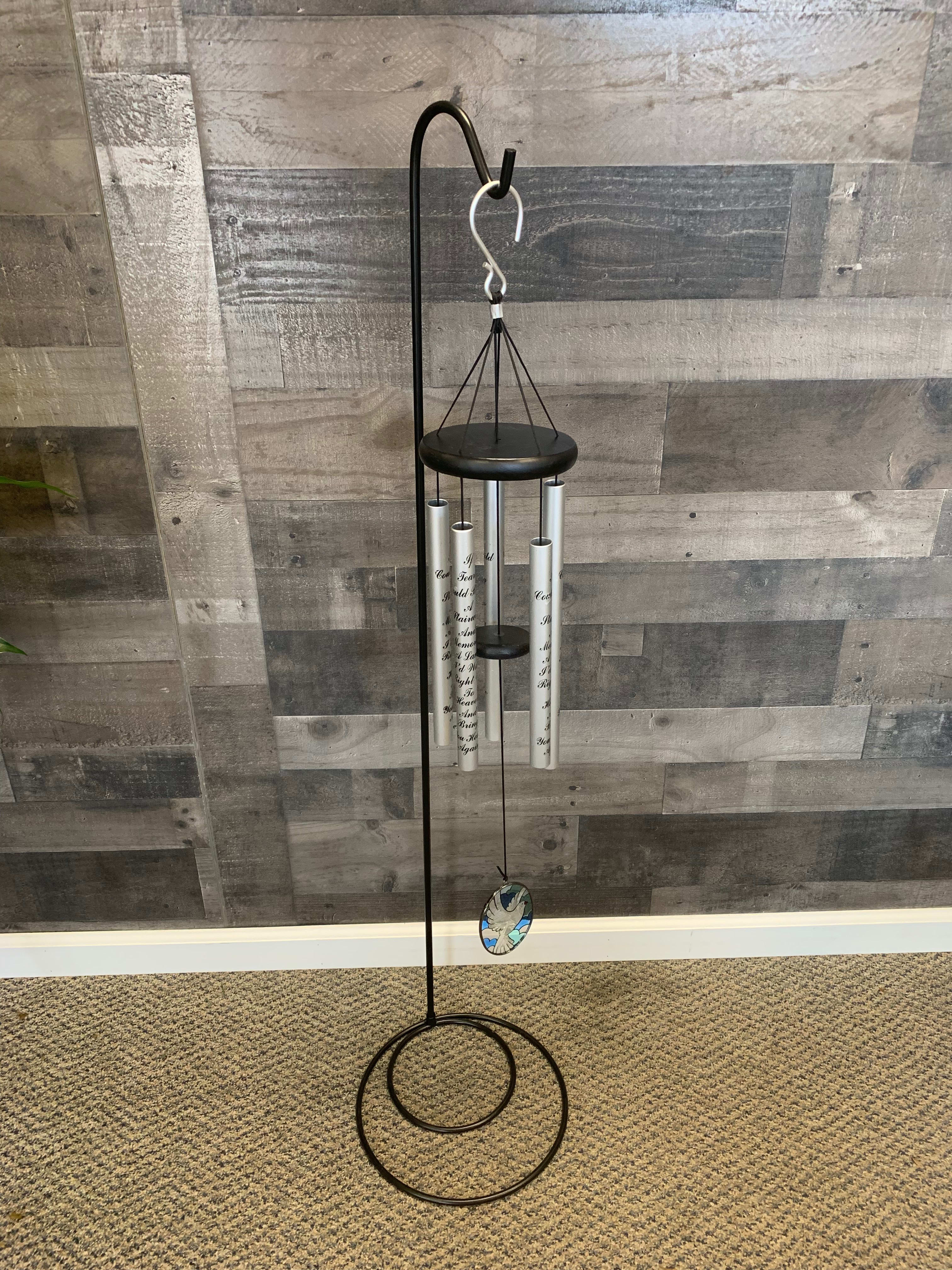 Sympathy Chime with Stand - This large wind chime and stand offers a beautiful option for your sympathy needs. 48" Tall.