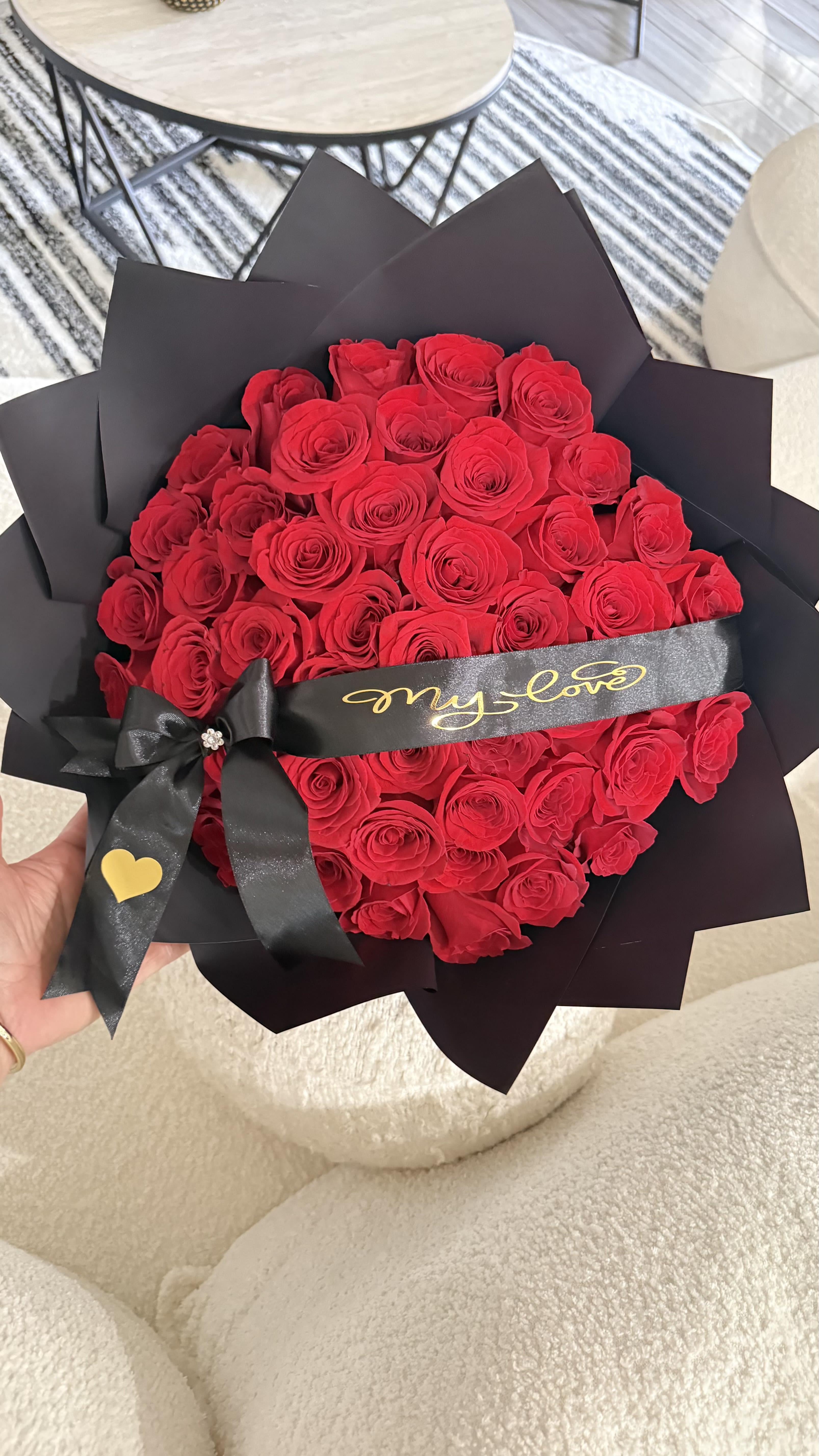 Crystal Blue Elegance Wrap - A stunning and modern floral wrap featuring a crystal-clear design with a soft blue edge detail, perfect for showcasing fresh blooms in a clean and elevated style.  This unique presentation adds a touch of sophistication and luxury, making it ideal for birthdays, celebrations, or simply surprising someone special with something different and unforgettable.  Designed with care by Lone Star Gifts, where every detail matters. 4Dozen