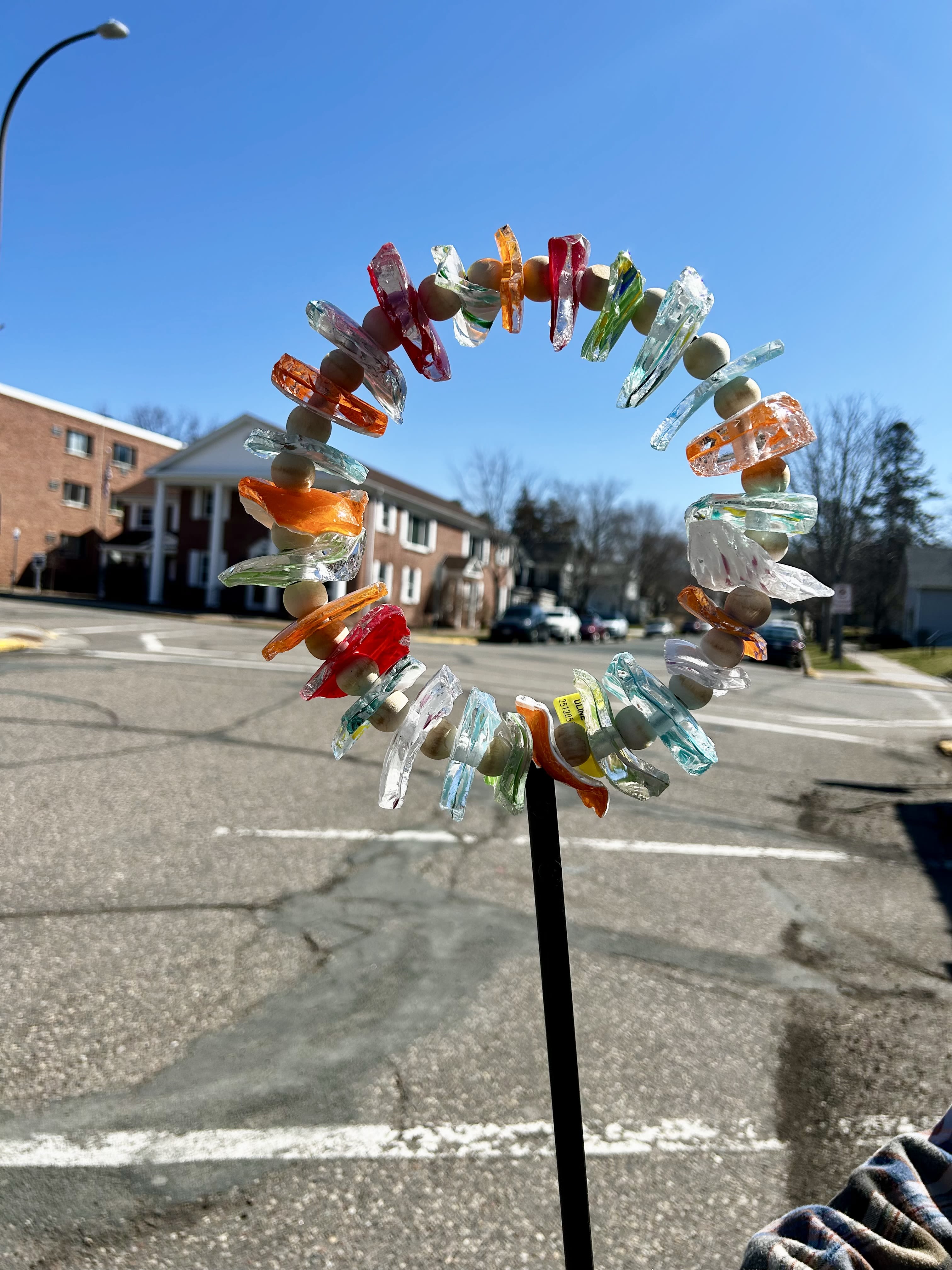 Colorful Glass Sun Catcher Garden Stake - Colorful glass sun catcher garden stake. Deluxe is a larger size stake. 