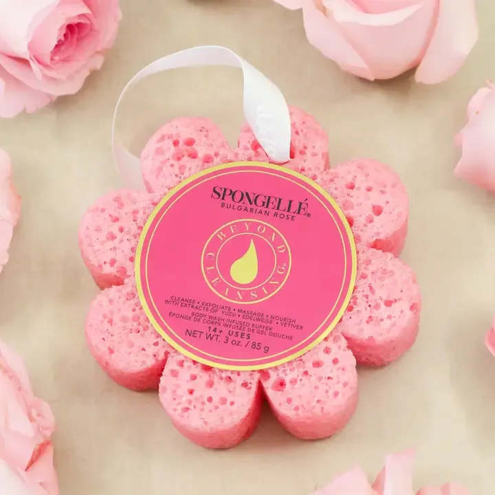 Bulgarian Rose Wild Flower Soap Sponge - Bring moisture and rejuvenation to your skin with the scents of Wild Flowers. Each Wild Flower is infused with a time-released creamy lather that guarantees you at least 14 washes that each leave your skin feeling soft. 