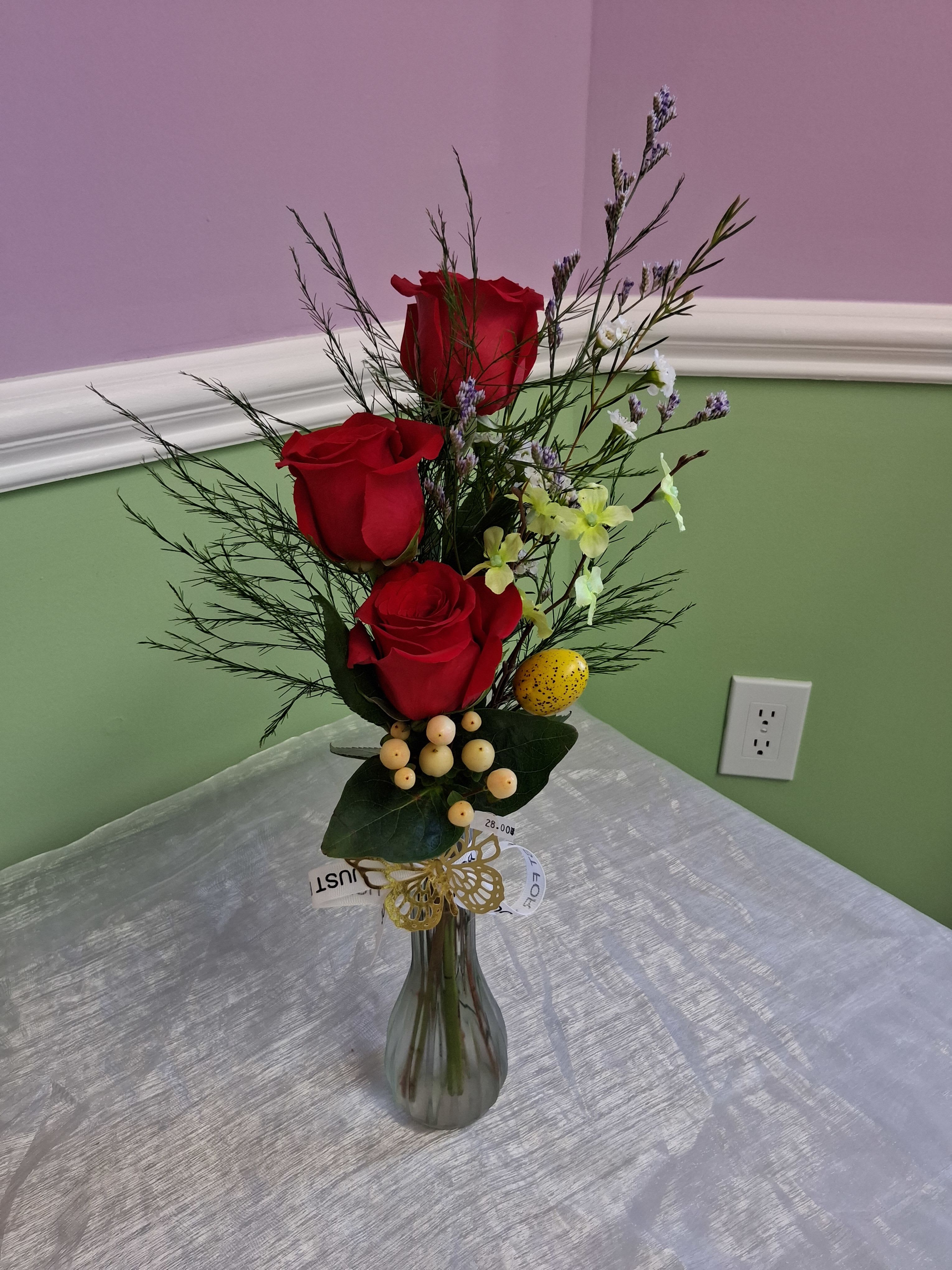 Elegant arrangement with red roses  - Great arrangement at a value price.