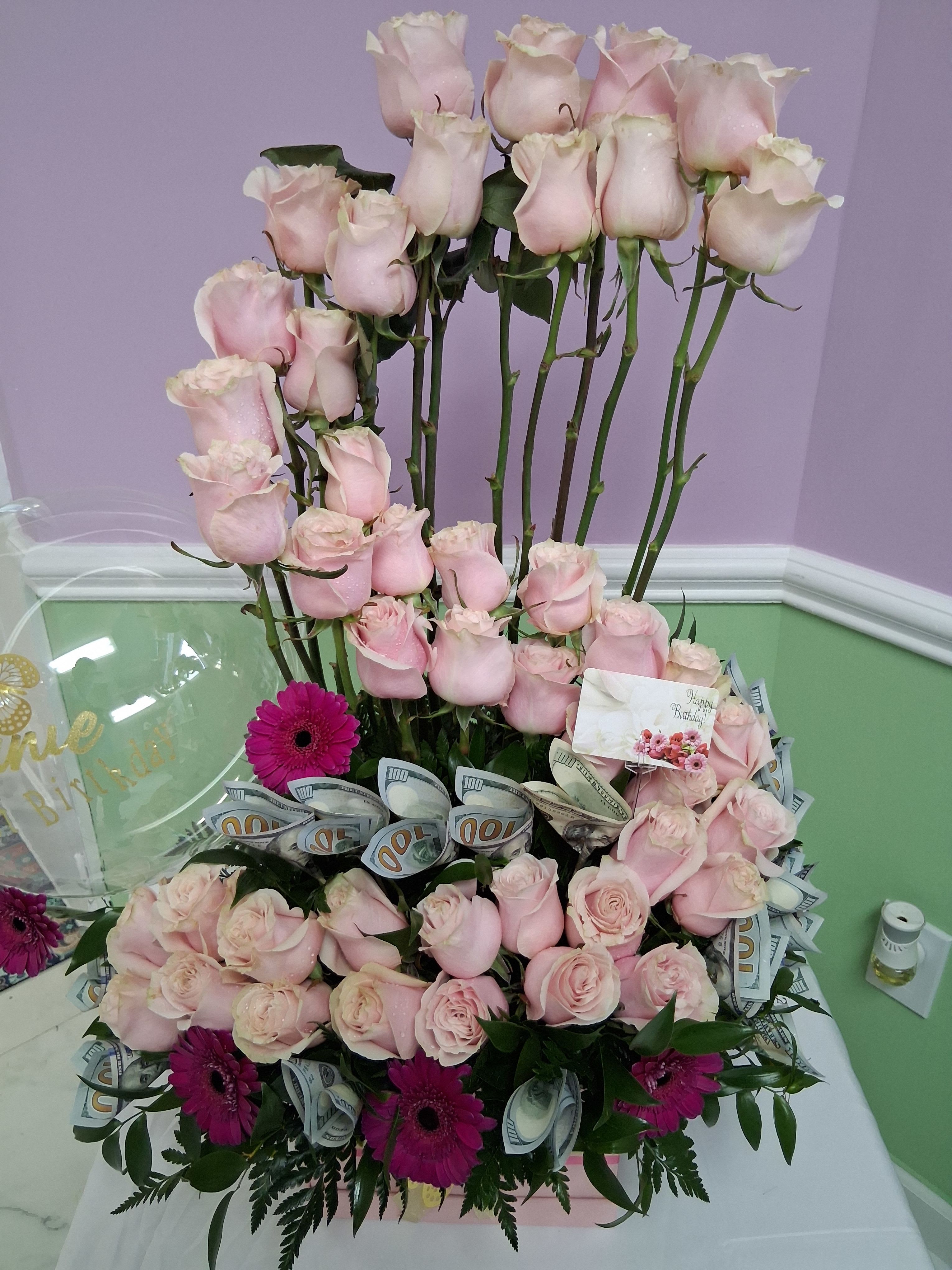 Letter Of Love Money Arrangement (Special order send us a message)  - Gift your loved ones a letter that they wore born with money and love. Please read - This arrangement will come without money or fake money unless provided to us at our local store. Otherwise you will be purchasing the arrangement itself. 