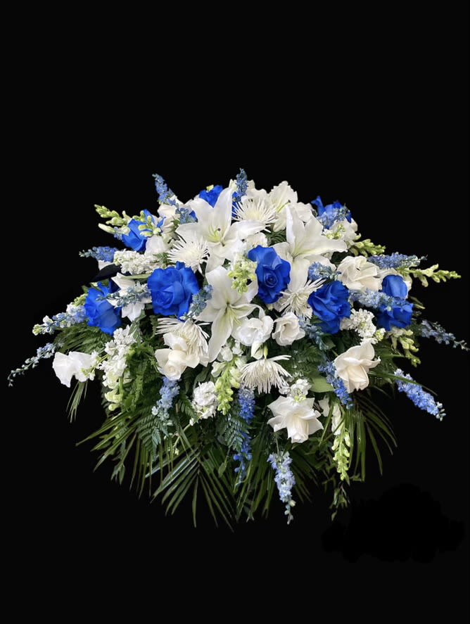 Feeling Blue - Blue and white mixed flowers. 