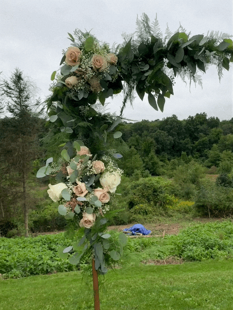archway upclose - archway decoration in fresh flowers in season