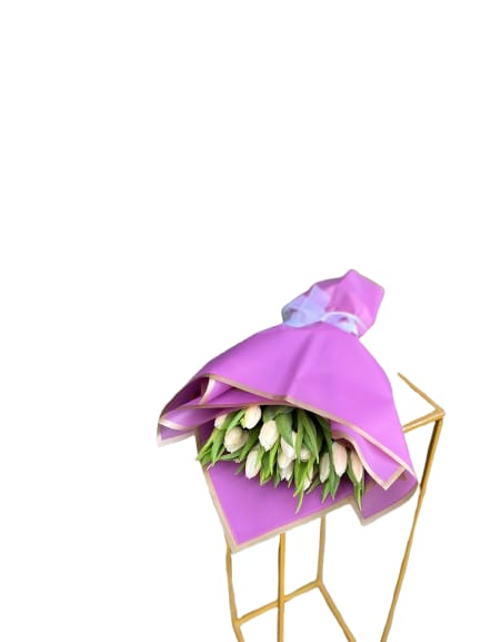White #20 tulips bouquet Lavender - White #20 #30 #40 tulips bouquet Lavender