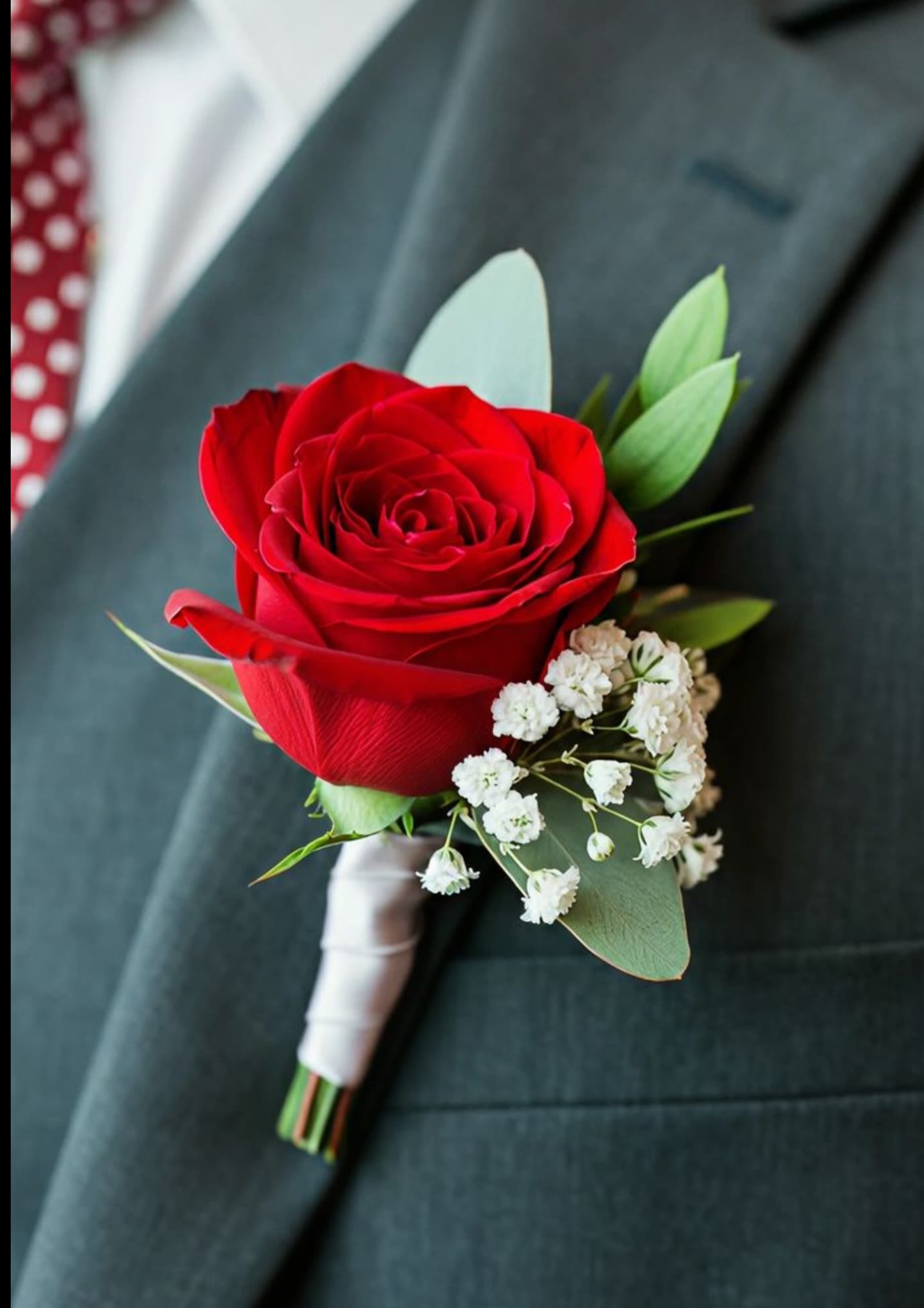 Red rose boutonniere - Red rose Boutonniere