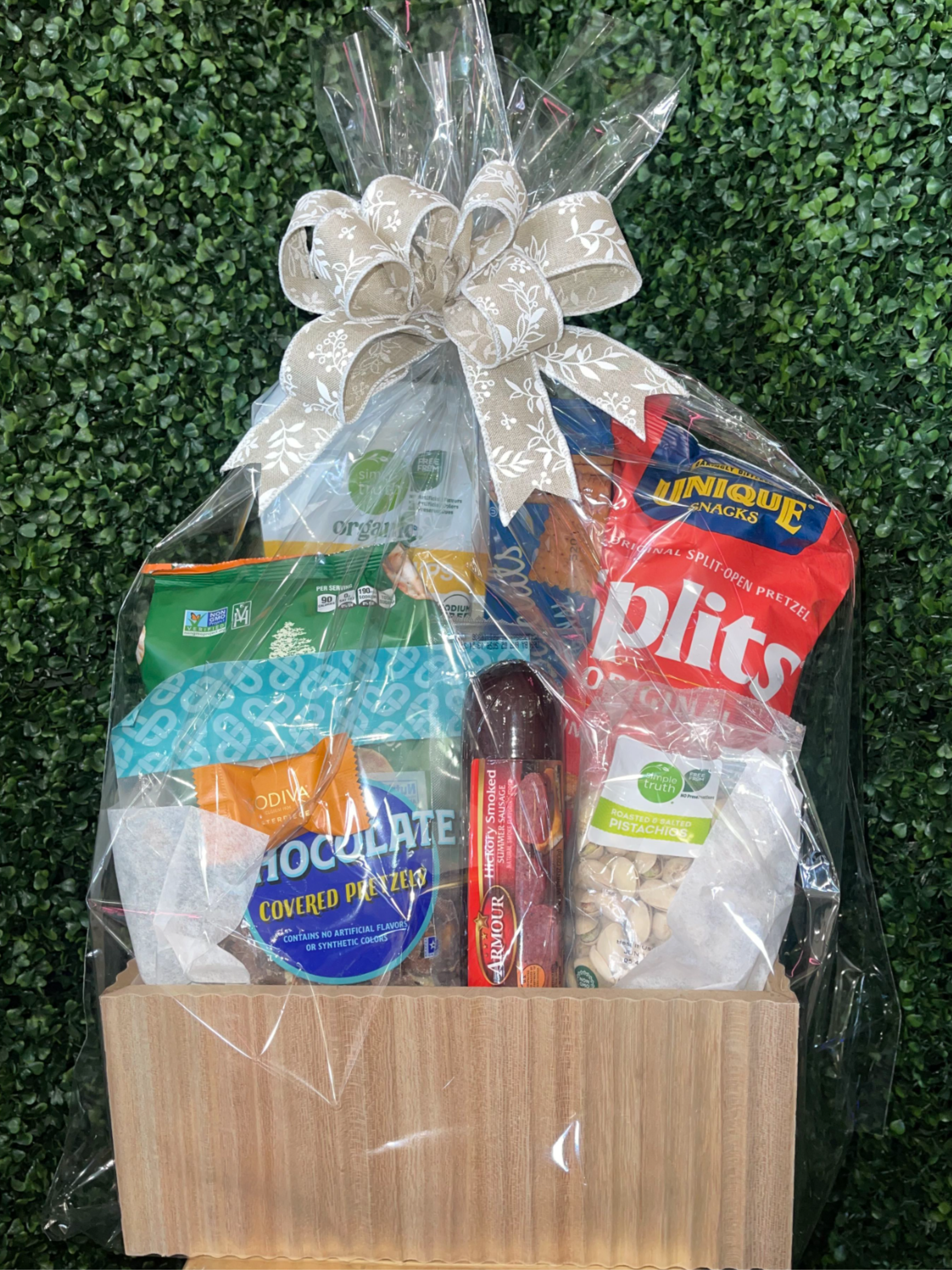 A Basket For You - No matter the occasion, Make every gift this delicious basket. A crave-worthy assortment that is brimming with our most popular snack mixes.   substitutions may occur due to availability of greater or equal price items.