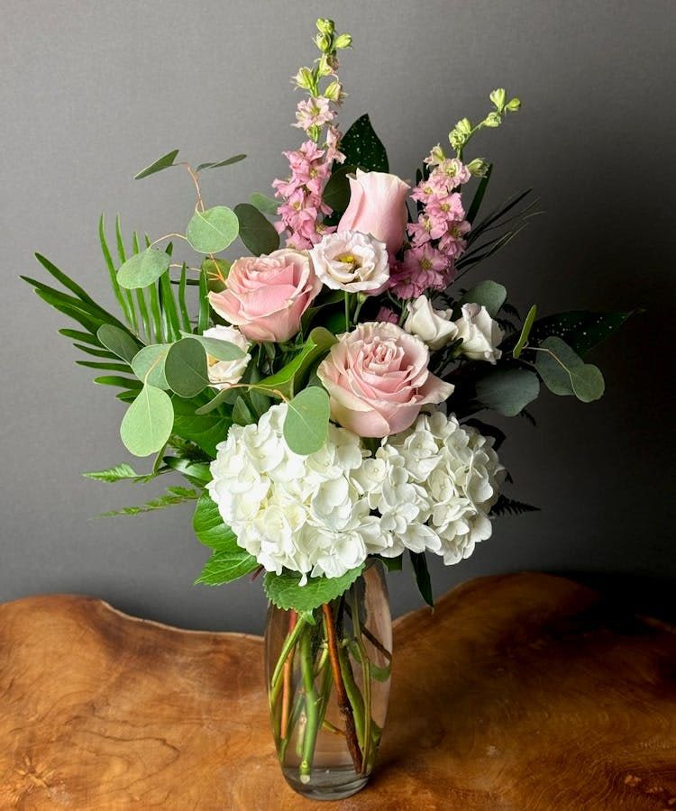 Simply Beautiful Arrangement - Exude elegance with this stunning pastel arrangement, it’s a timeless choice for expressing love, gratitude, or celebration.