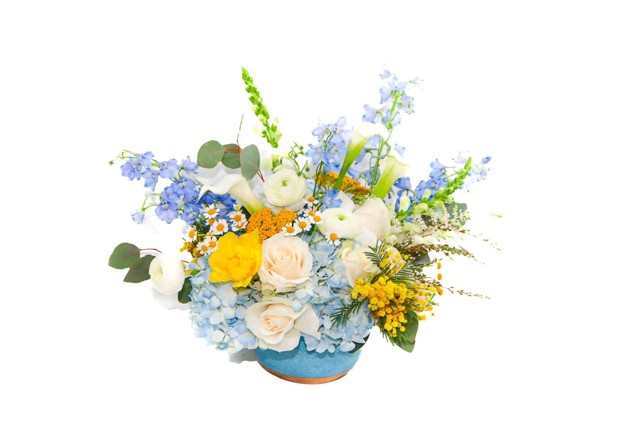 The Starry Night - Inspired by Vincent van Gogh painting The Starry Night is created in a beautiful blue pot with tones of blue, white and yellow. 