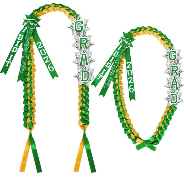 Graduation Lei - A graduation lei is more than just a decorative accessory — it’s a heartfelt gesture that symbolizes love, achievement, and new beginnings. Whether it's made of fresh flowers, money, candy, or ribbon, leis add a meaningful and celebratory touch to any graduation ceremony. This one is well made!