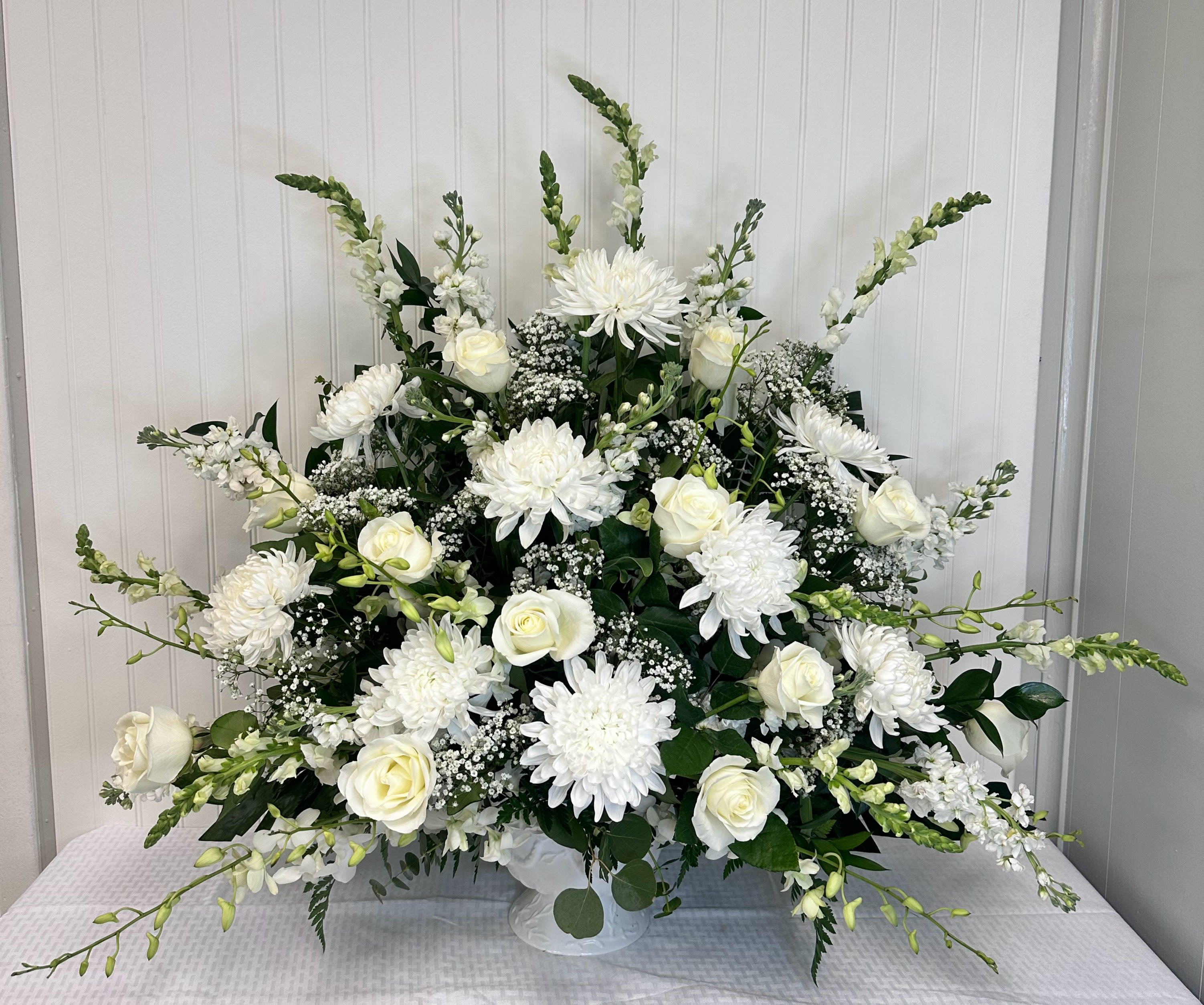 PA1 Large Pedestal Arrangement - Large Pedestal Arrangement. Flowers and container are subject to substitutions.